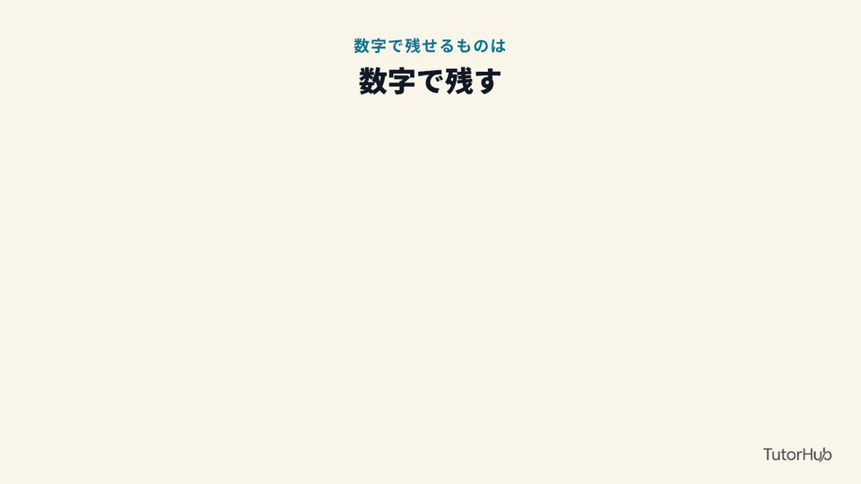 数字で残せるものは数字で残す