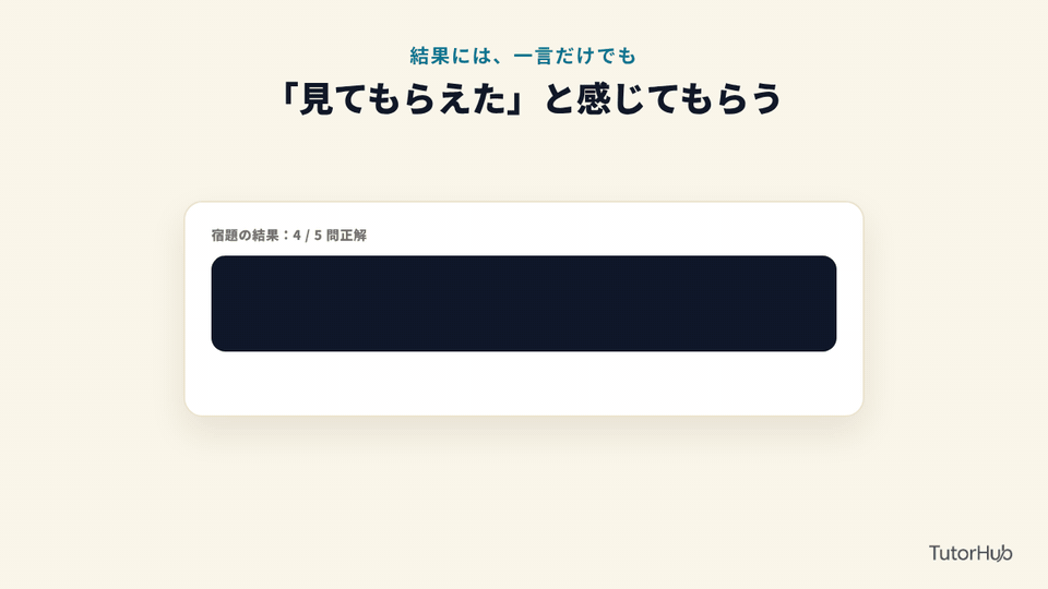 結果に一言触れる