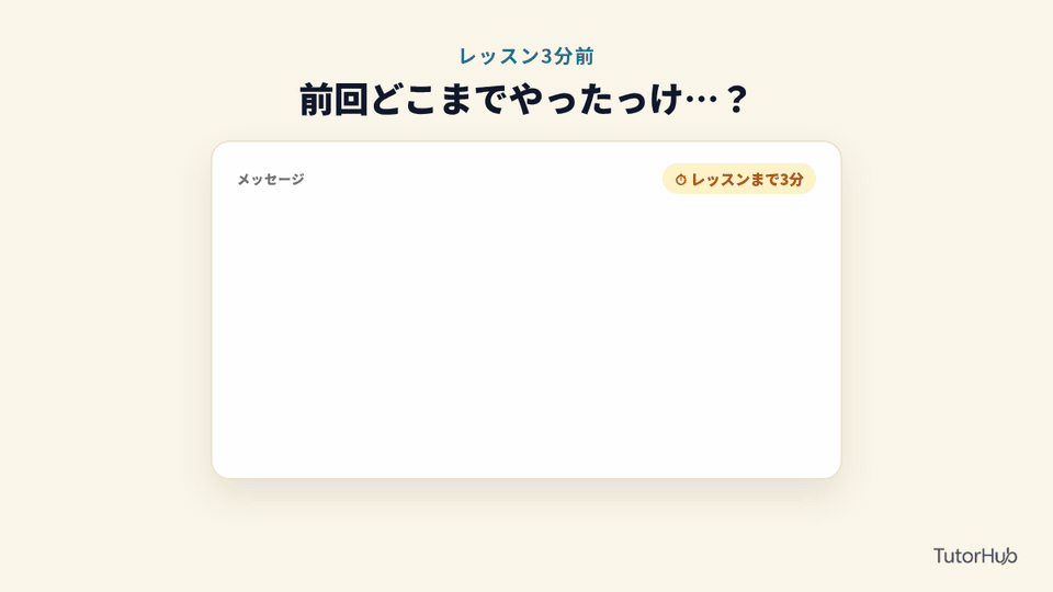 レッスン3分前に、チャット履歴をさかのぼる