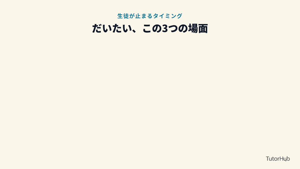 生徒が止まる3つの場面